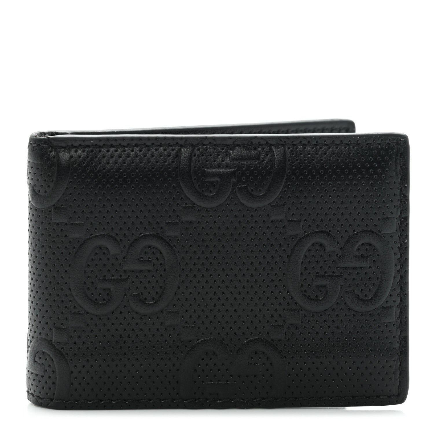 Gucci Calfskin GG Tennis Embossed Bi-Fold Wallet Black 1 of 9