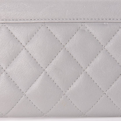 Chanel Lambskin Quilted CC Box Flap Wallet Grey 15 of 23