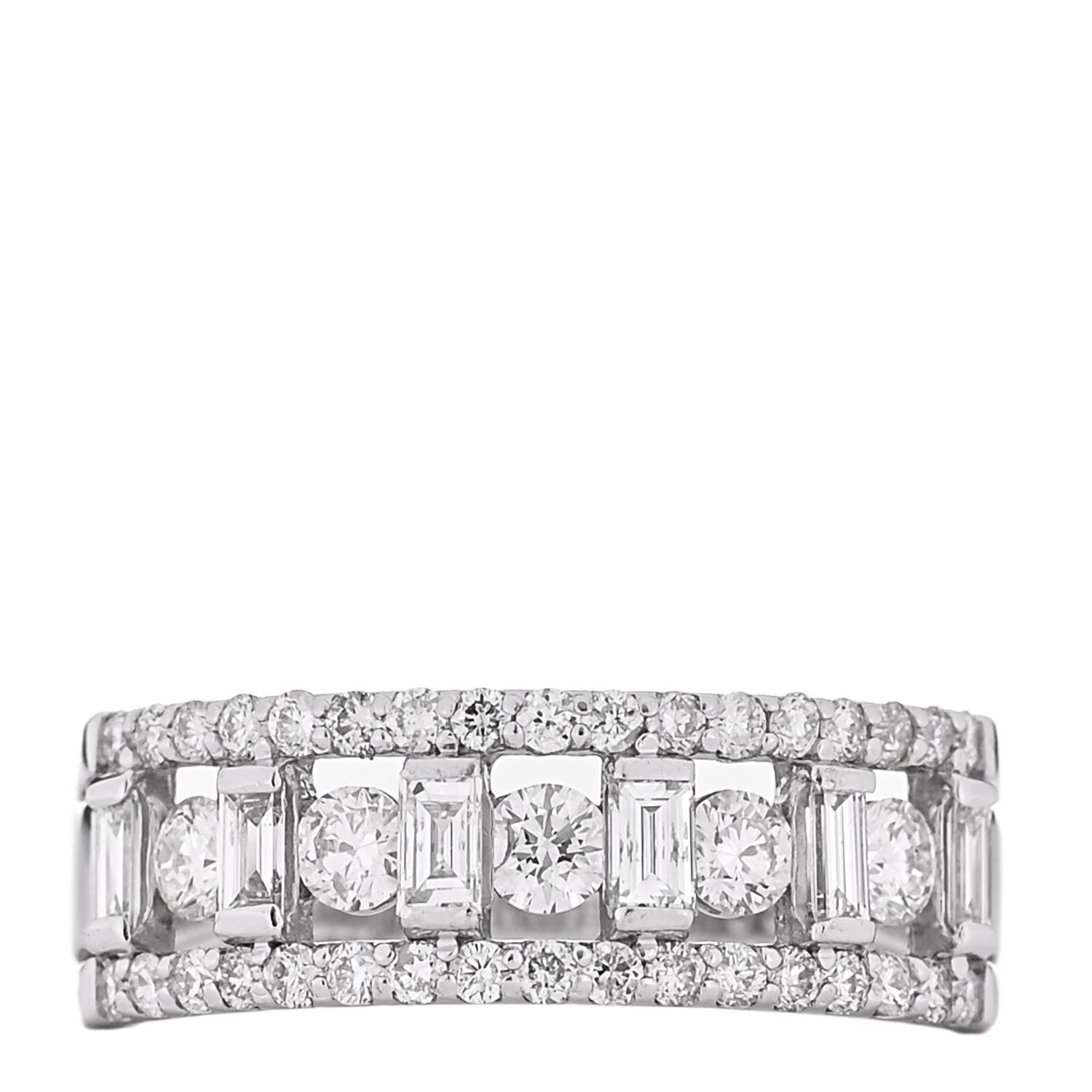 Parker & West by FASHIONPHILE Platinum Diamond 1.00ctw Openwork Band Ring 53 6.25 1 of 9