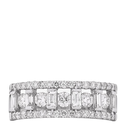 Parker & West by FASHIONPHILE Platinum Diamond 1.00ctw Openwork Band Ring 53 6.25 1 of 9