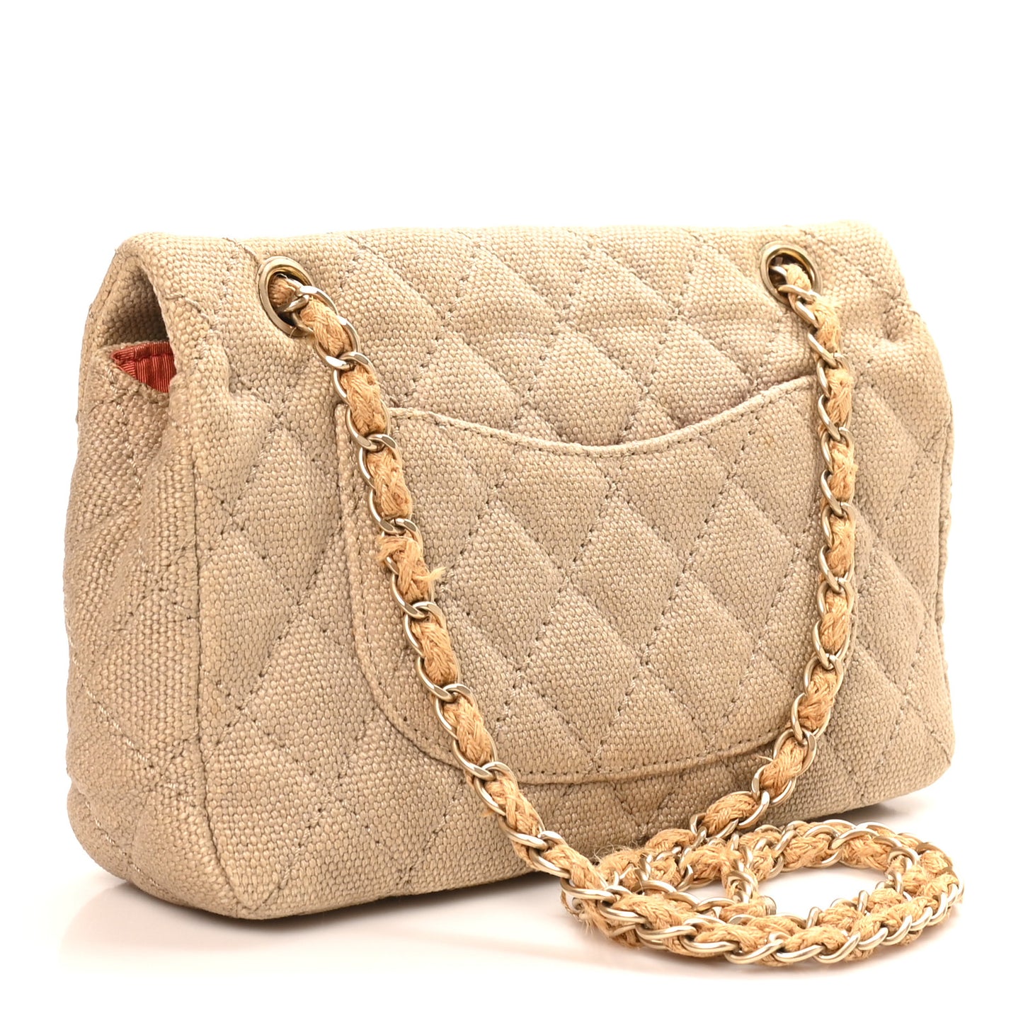 Jersey Quilted Small Single Flap Beige