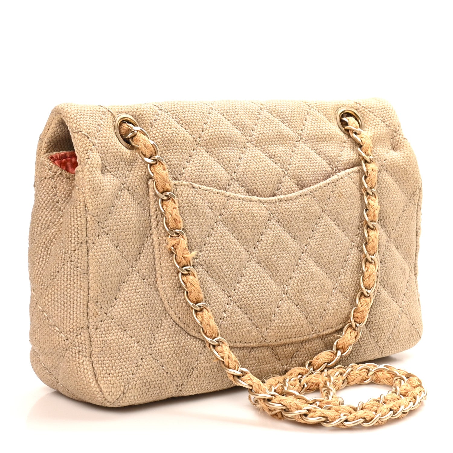 Chanel Jersey Quilted Small Single Flap Beige 3 of 10
