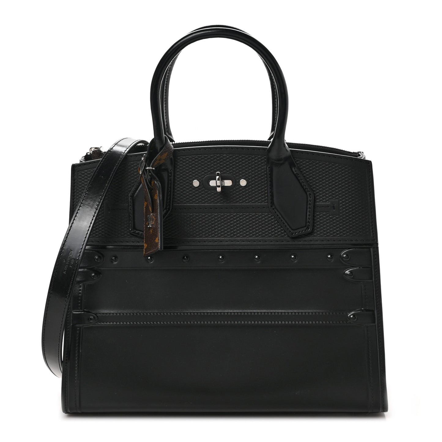 Calfskin Embossed Steamer MM Black