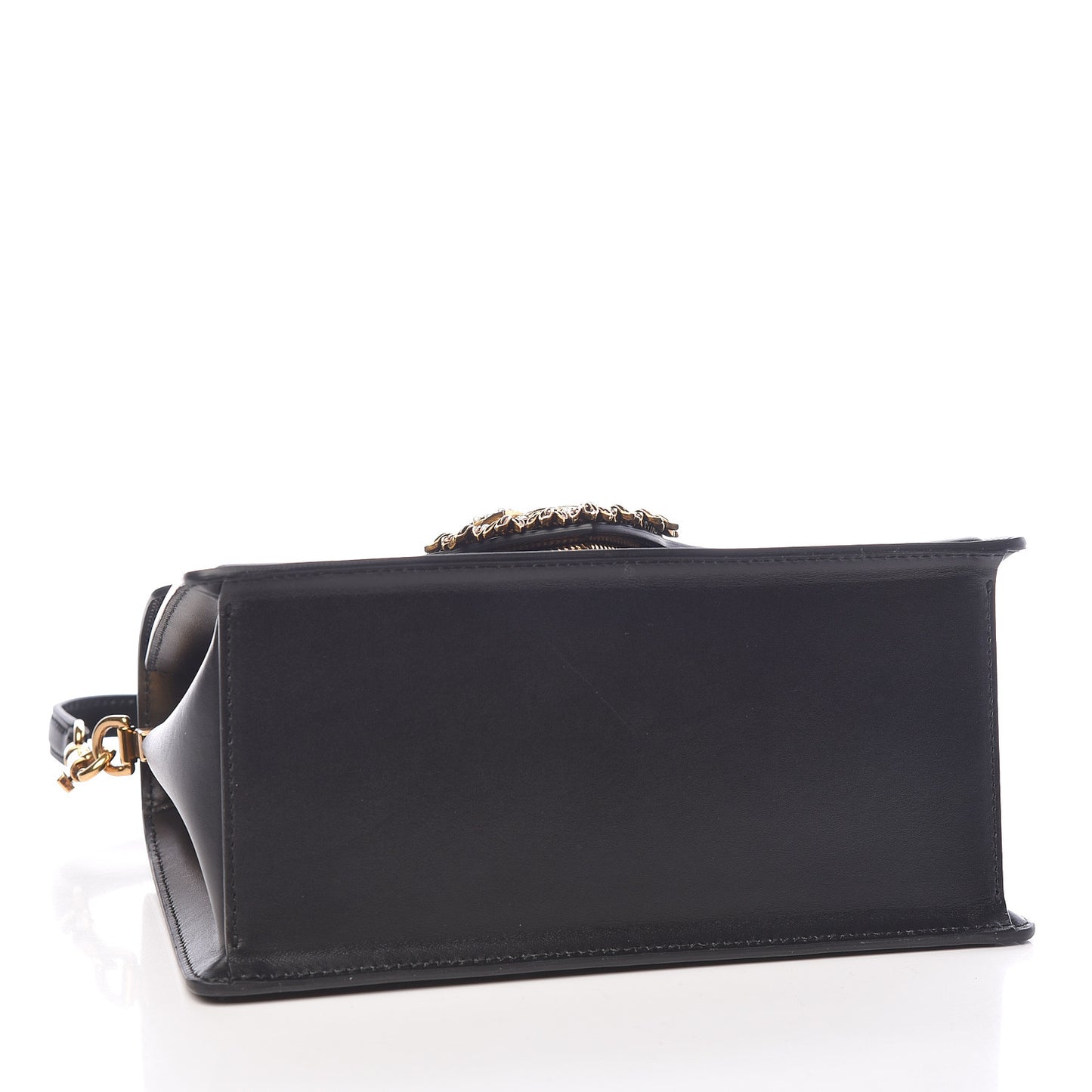 Smooth Calfskin Medium Devotion Envelope Top Handle Bag Black