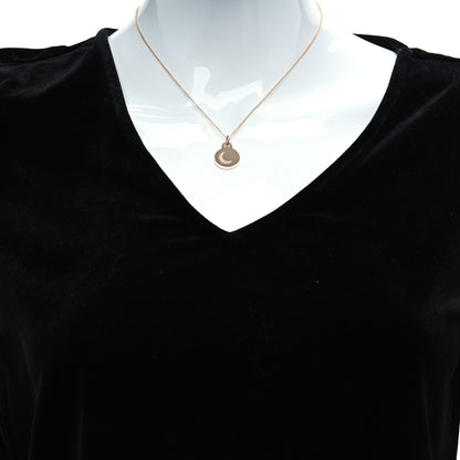 Tiffany 18K Rose Gold Diamond Moon Tag Charm Pendant Necklace 2 of 7