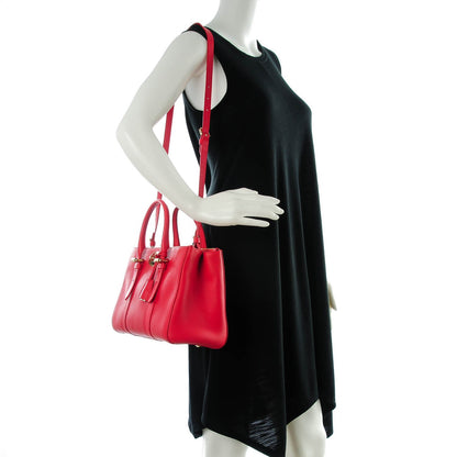 Mulberry Classic Grain Calfskin Small Bayswater Double Zip Tote Scarlet 2 of 8