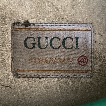 Gucci Monogram Multicolor Web Womens 1977 Tennis Sneakers 40 Light Blue Mystic White Tangerine Pink Yellow Green Red 7 of 8