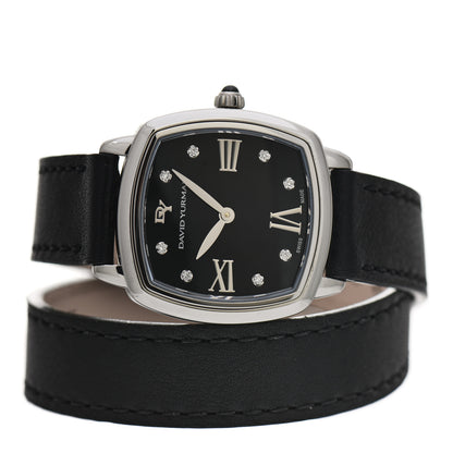 David Yurman Stainless Steel Calfskin Diamond 27mm Albion Wrap Quartz Watch Black 2 of 5