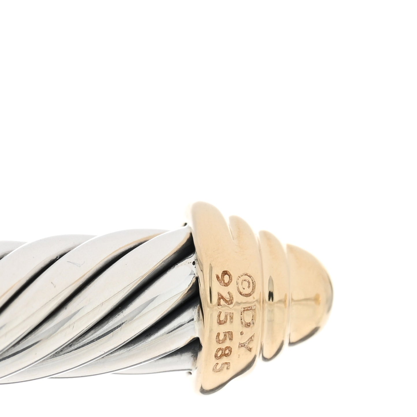 Sterling Silver 14K Yellow Gold 4mm Cable Classics Bracelet
