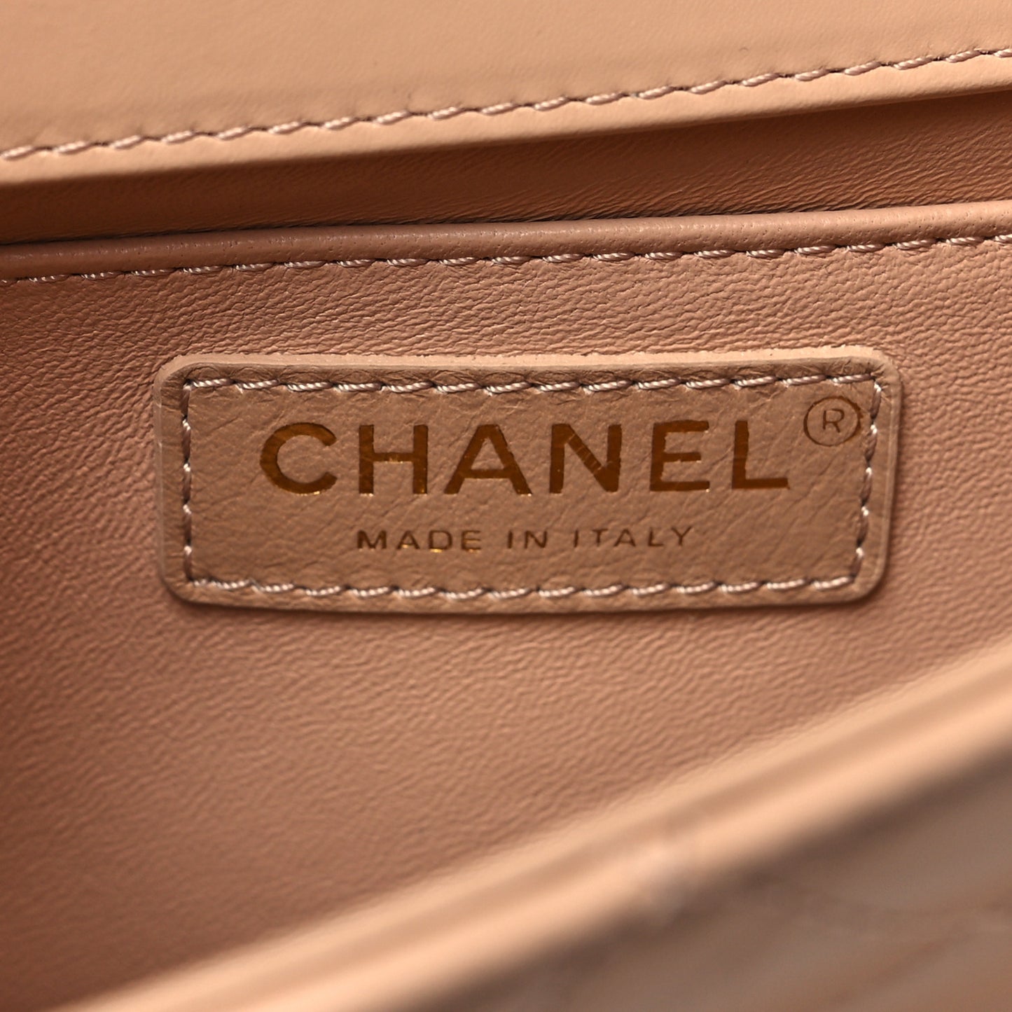 Calfskin Quilted Perfect Fit Flap Beige