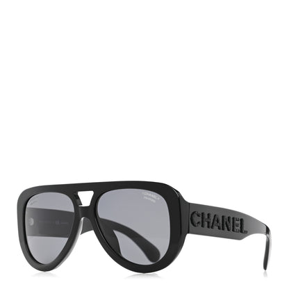 Chanel Resin Polarized Sunglasses 5423-B-A Black 1 of 8