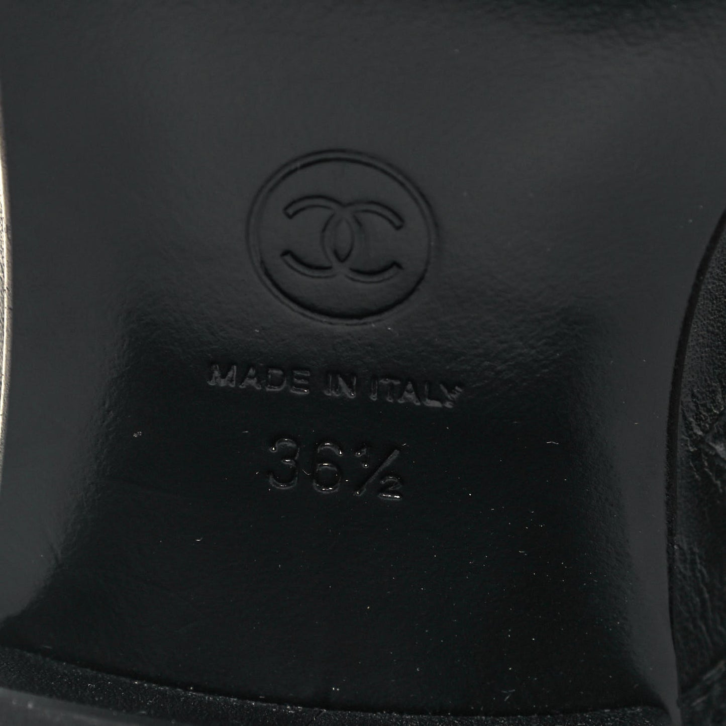 Calfskin Patent Cap Toe Boots 36.5 Black