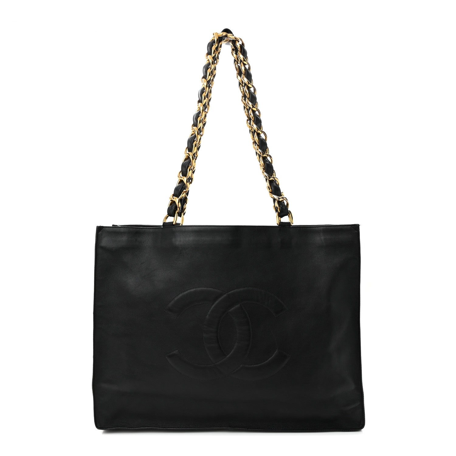 Chanel Lambskin CC Tote Black 1 of 16