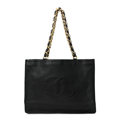 Chanel Lambskin CC Tote Black 1 of 16