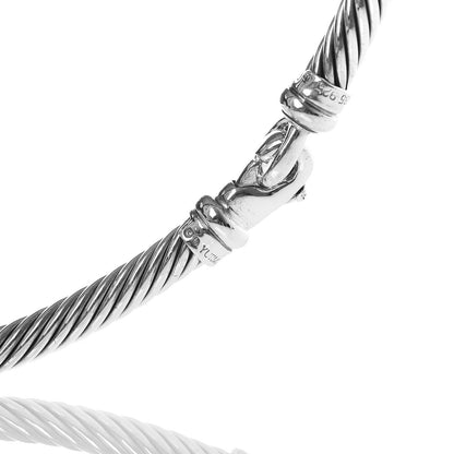 David Yurman Sterling Silver 14K Yellow Gold 5mm Cable Choker Necklace 3 of 6