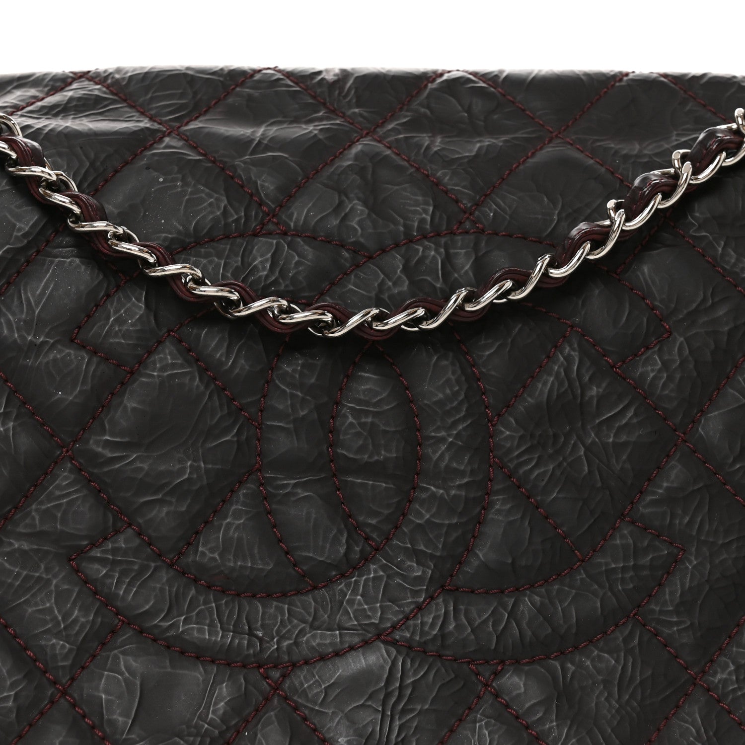 Chanel Glazed Calfskin Quilted CC Single Flap Burgundy 7 of 9