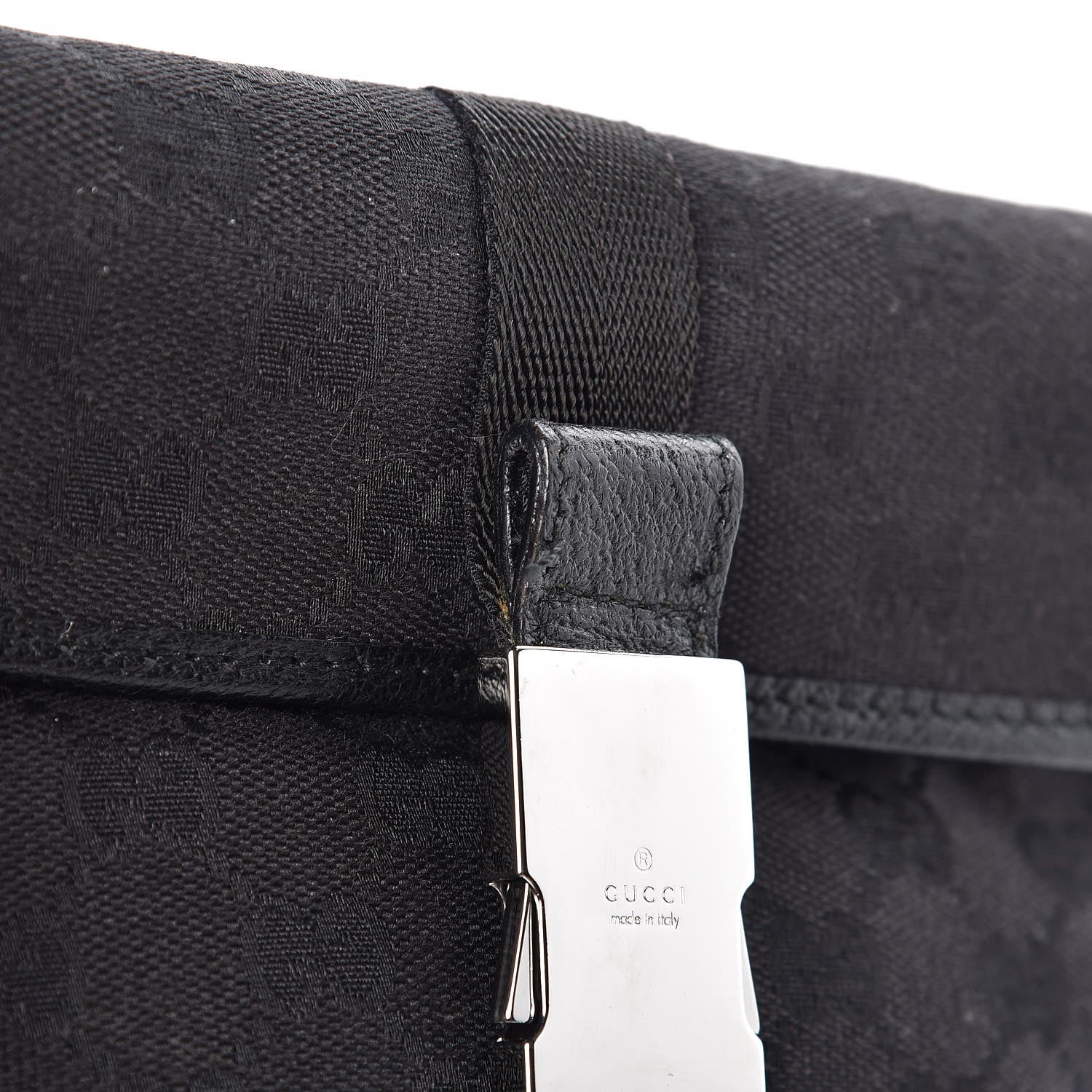 Gucci GG Monogram Web Buckle Belt Bag Black 8 of 9