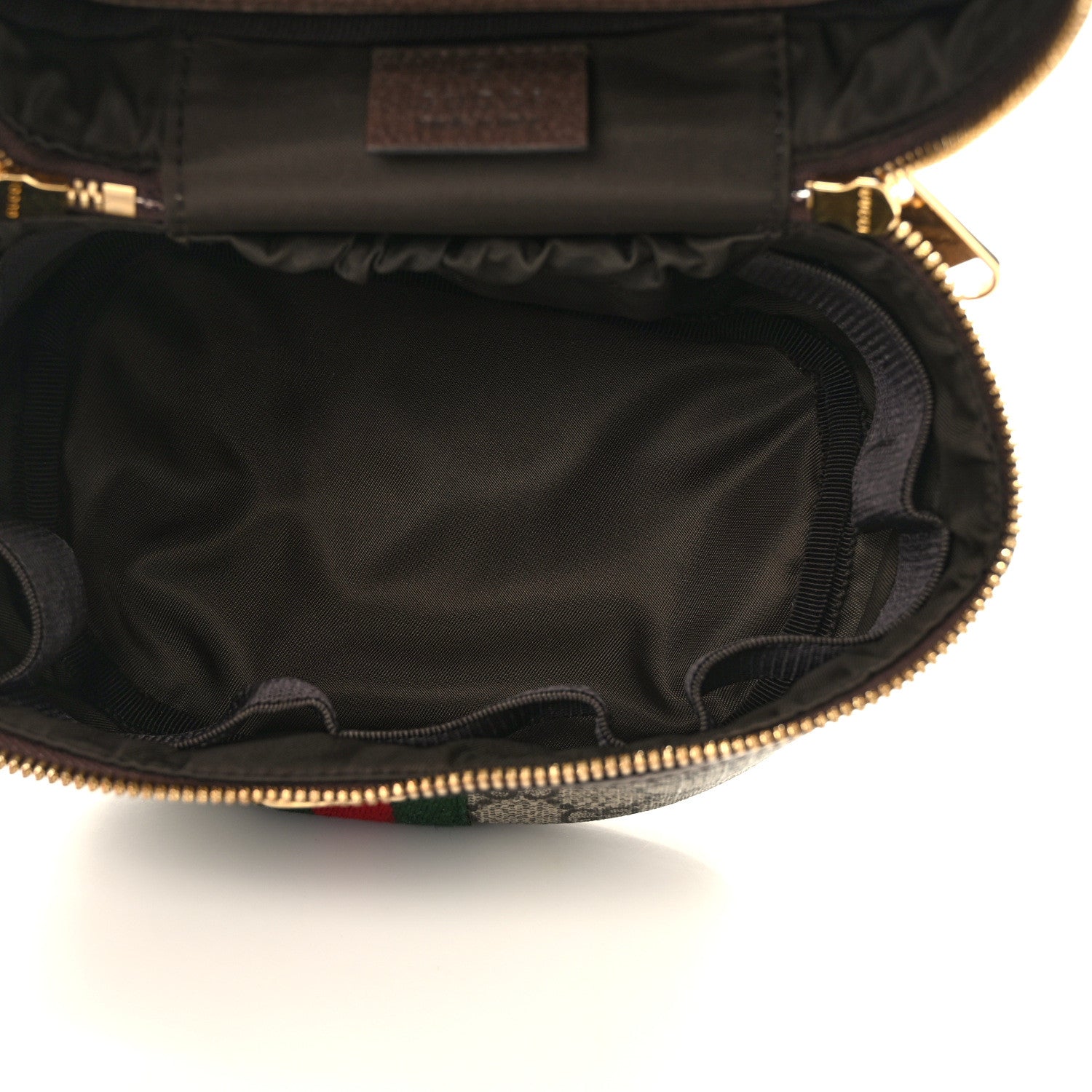 Gucci GG Supreme Monogram Textured Calfskin Web Ophidia Vanity Cosmetic Case Beige Ebony New Acero 4 of 11