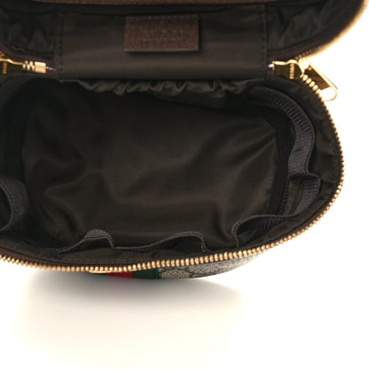 Gucci GG Supreme Monogram Textured Calfskin Web Ophidia Vanity Cosmetic Case Beige Ebony New Acero 4 of 11