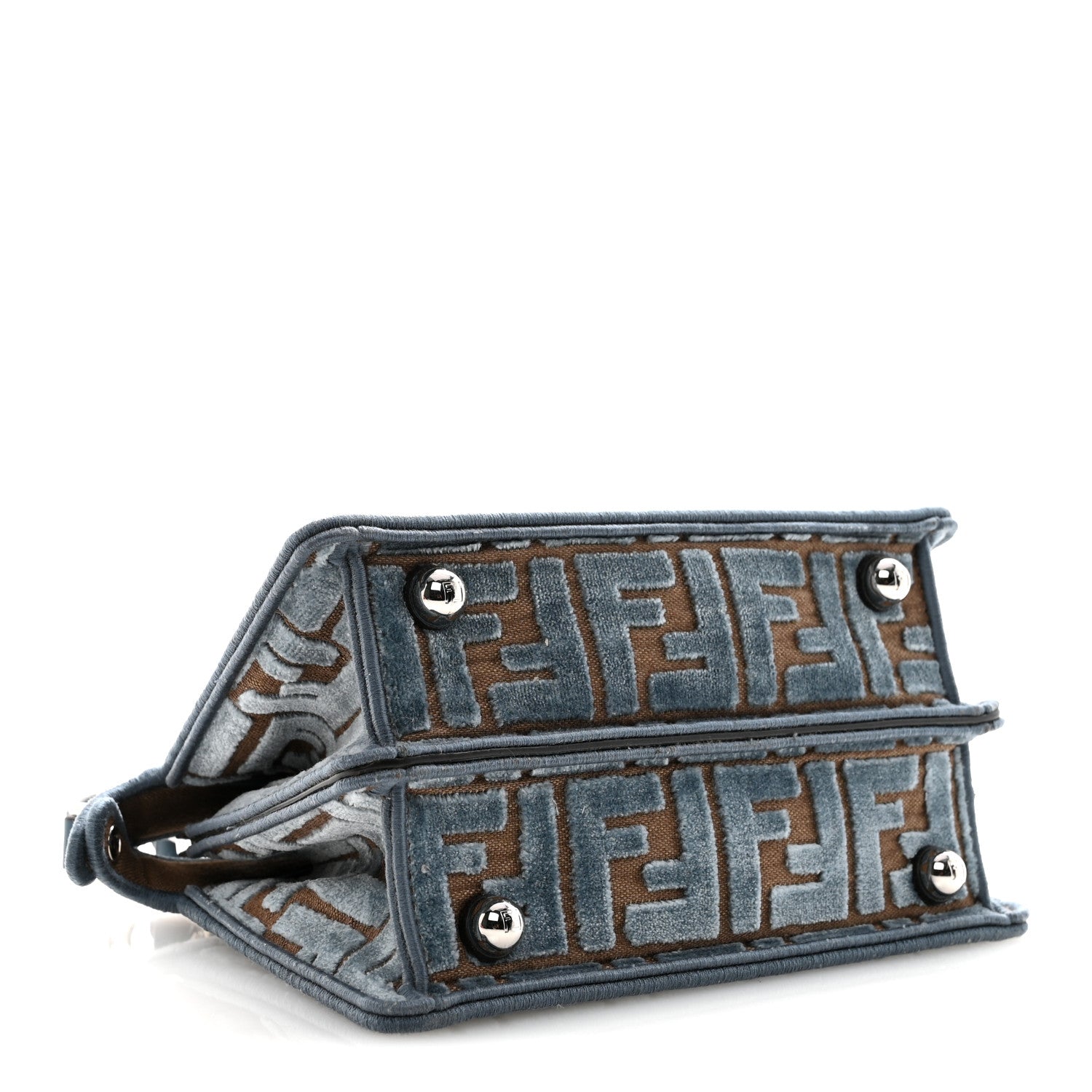 Fendi Velvet Jacquard FF Small Peekaboo I SEE U Satchel Anice 4 of 9