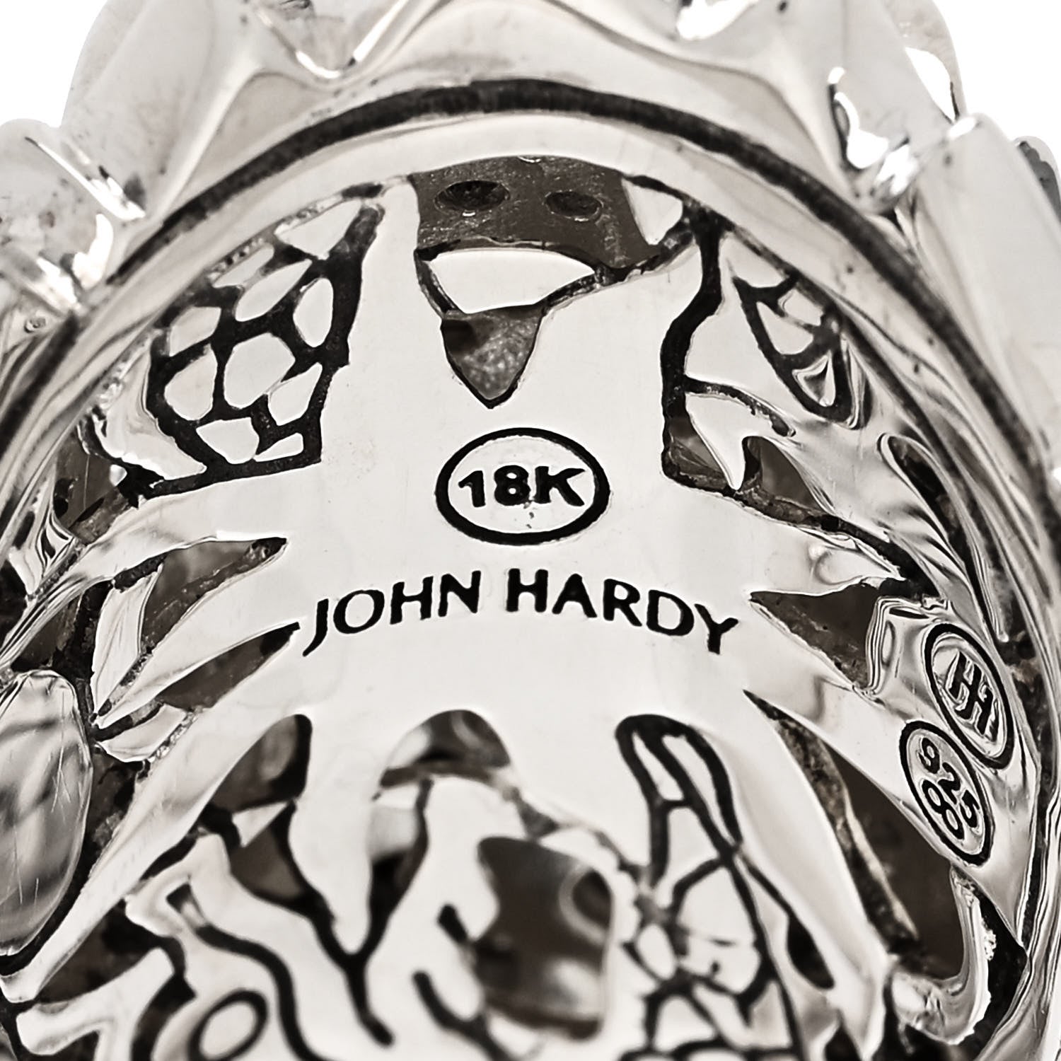 John Hardy Sterling Silver 18K Yellow Gold Ruby Black White Sapphire Naga Head Ring 54 7 5 of 5