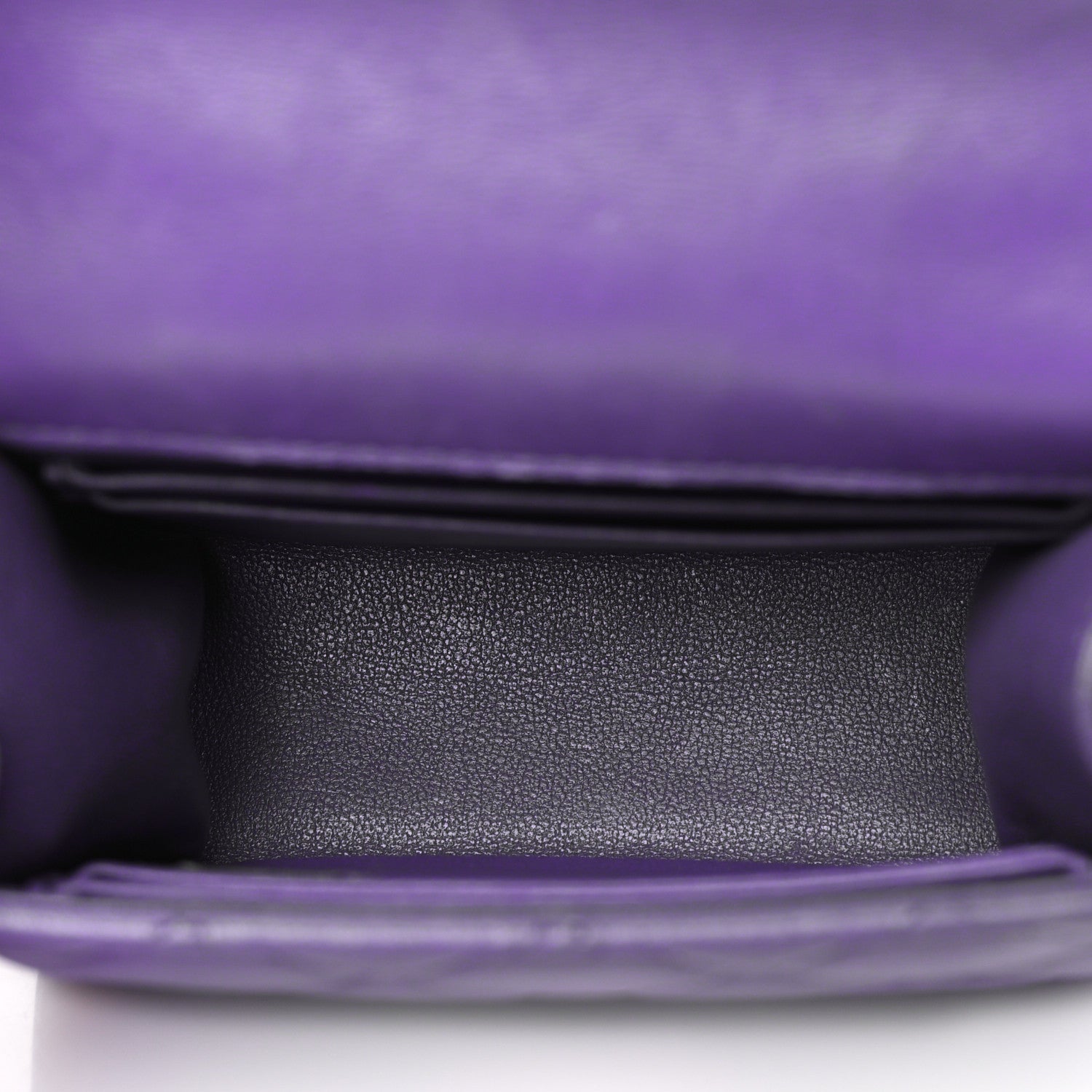 Chanel Lambskin Quilted Top Handle Clutch With Chain Purple 5 of 14