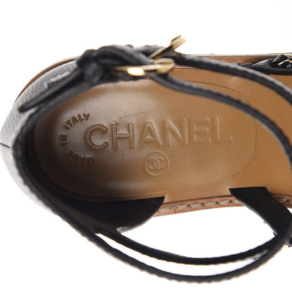 Chanel Calfskin Fantasy Chain Flat Sandals 37.5 Black 6 of 8
