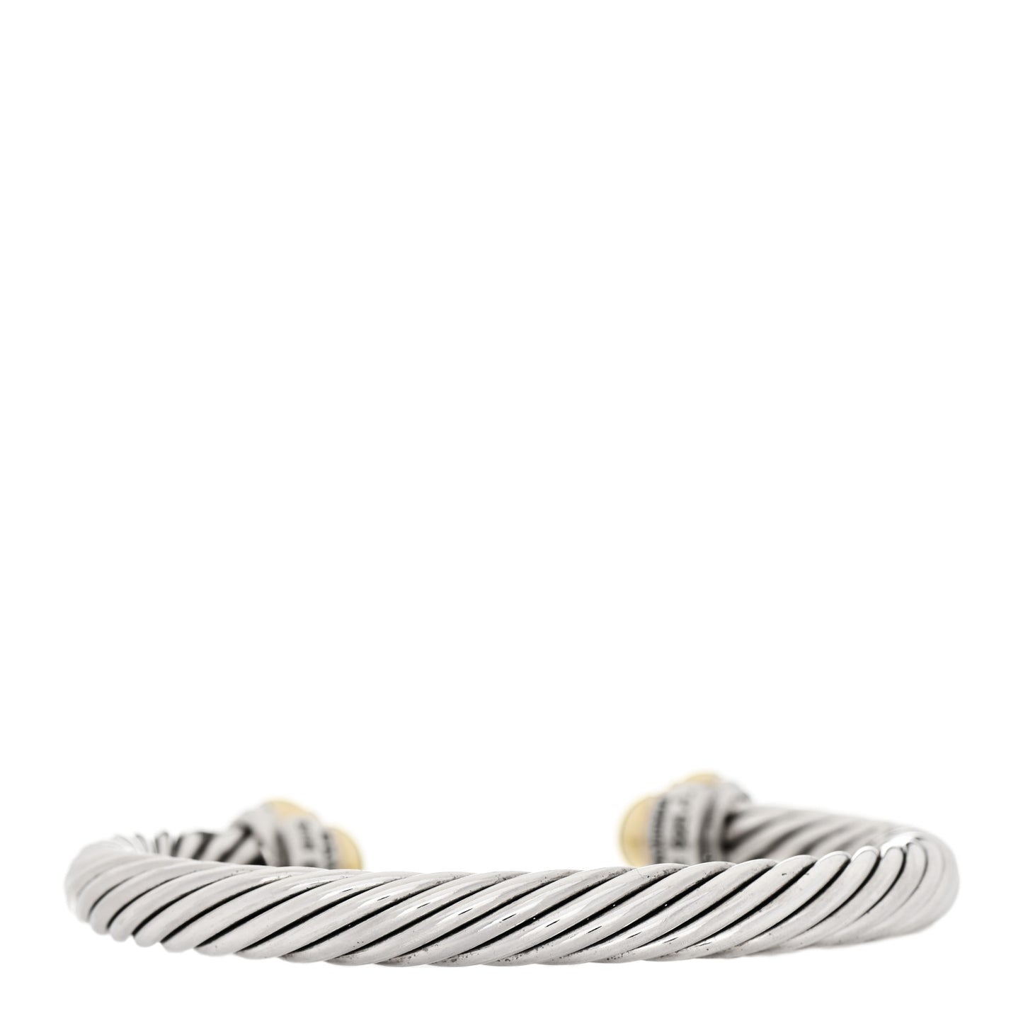 Sterling Silver 14K Yellow Gold 7mm Cable Classics Bracelet