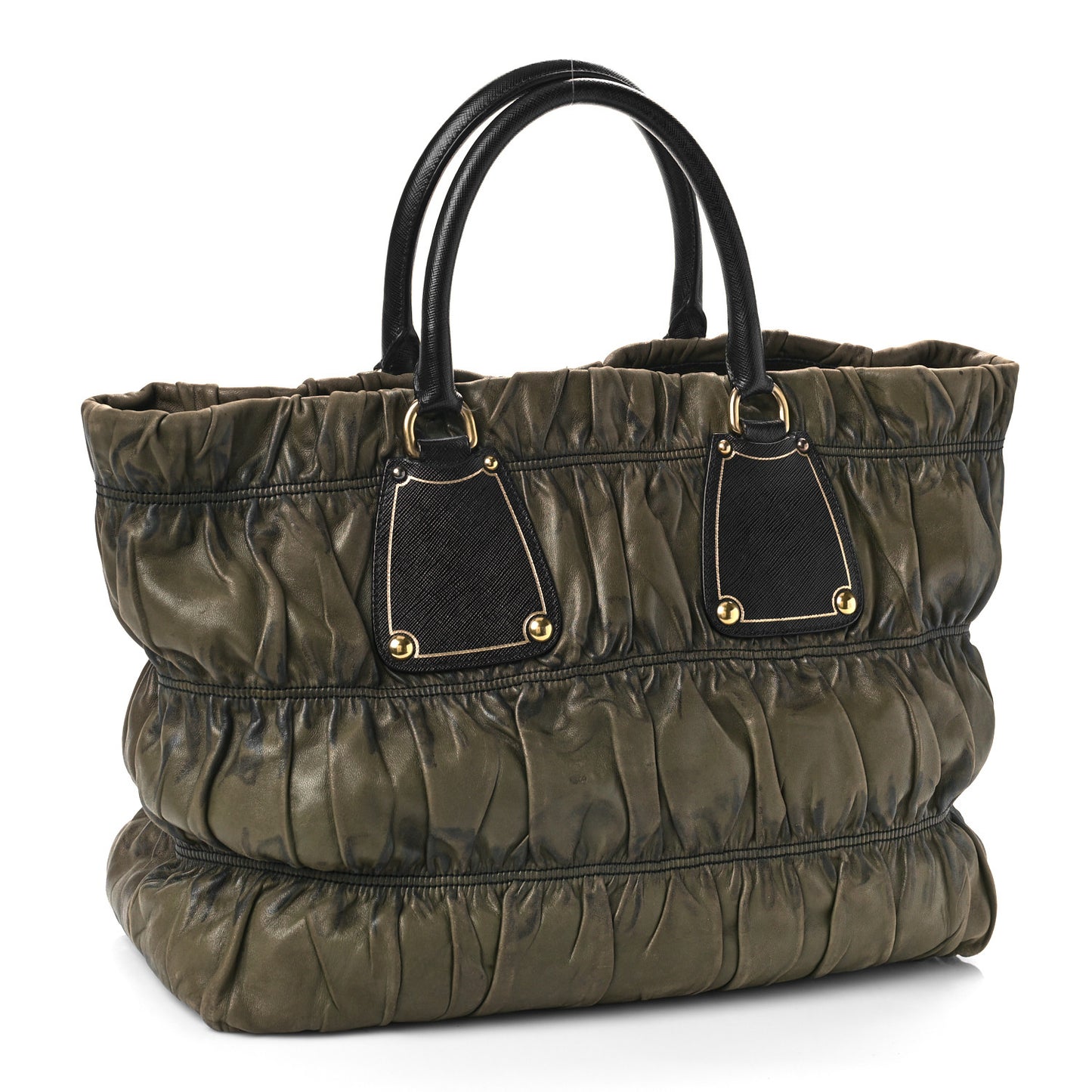 Nappa Gaufre Tote Green