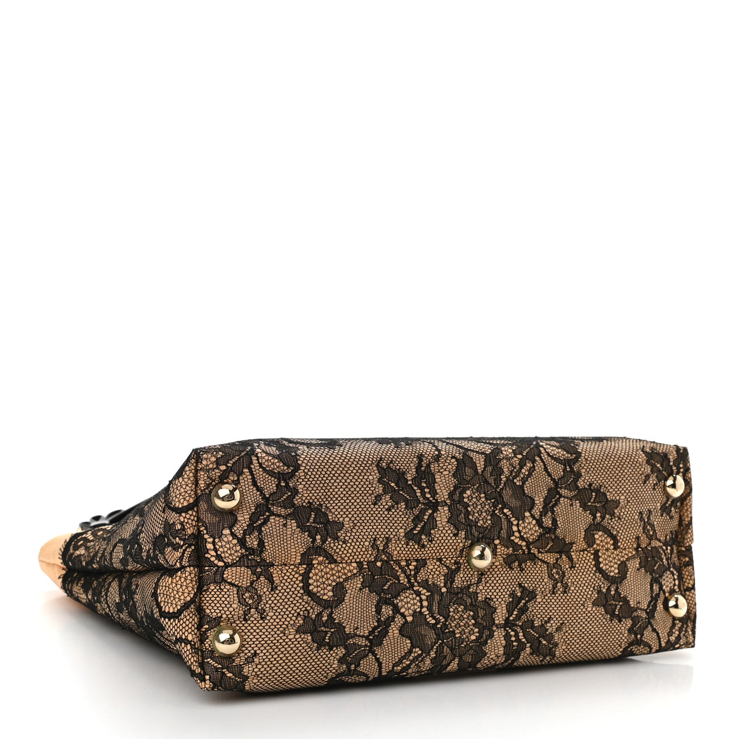 Raffia Straw Lace Tote Black