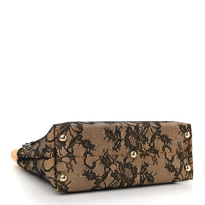 Valentino Garavani Raffia Straw Lace Tote Black 4 of 10