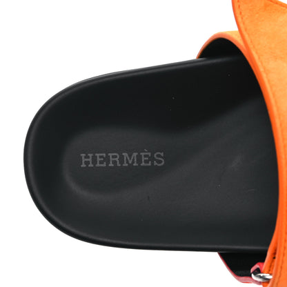 Hermes Suede Goatskin Womens Chypre Sandals 37.5 Rouge Ecarlate 7 of 8