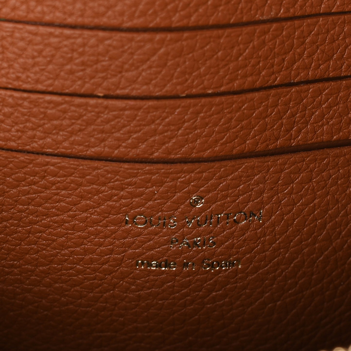 Grained Calfskin Low Key Wallet On Chain Cognac