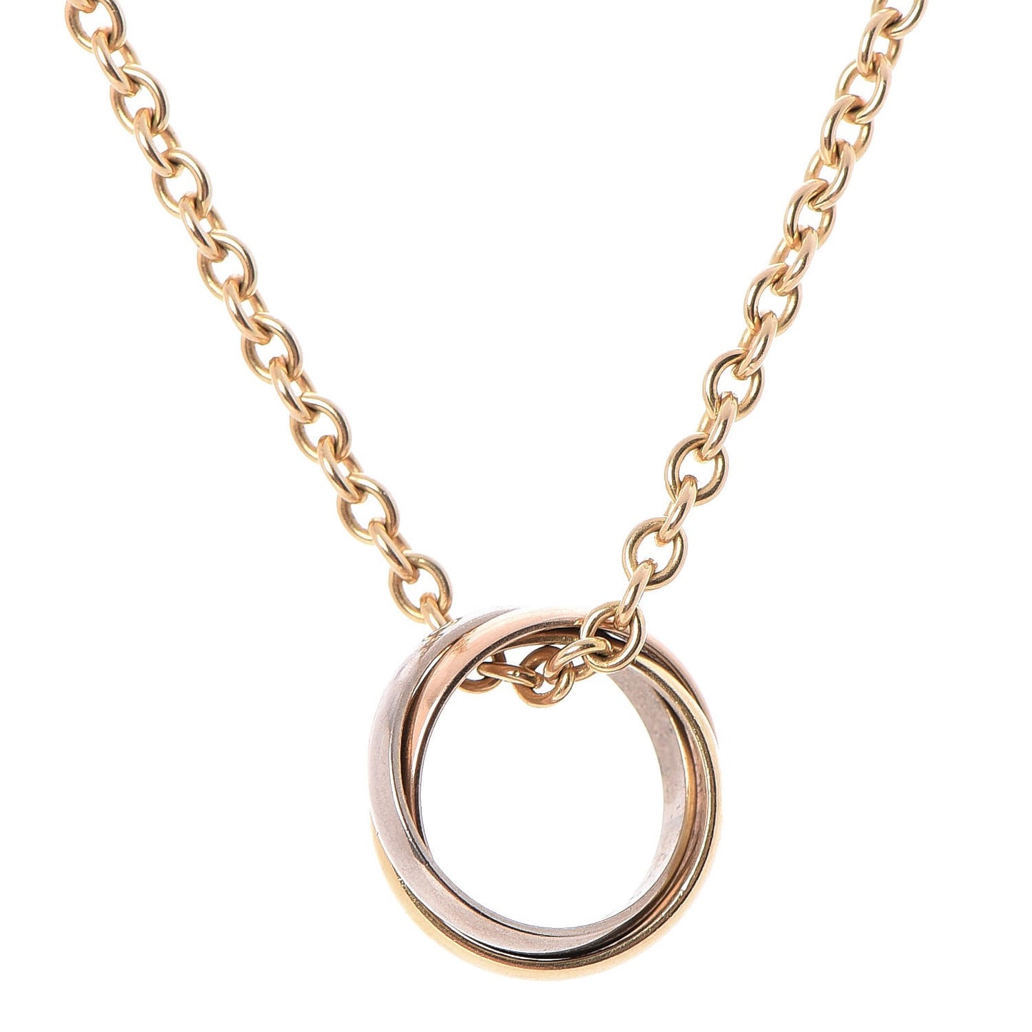 18K Pink Yellow White Gold Trinity Pendant Necklace