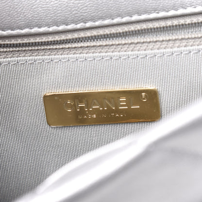Chanel Metallic Goatskin Quilted Medium 19 Flap Silver 5 of 10