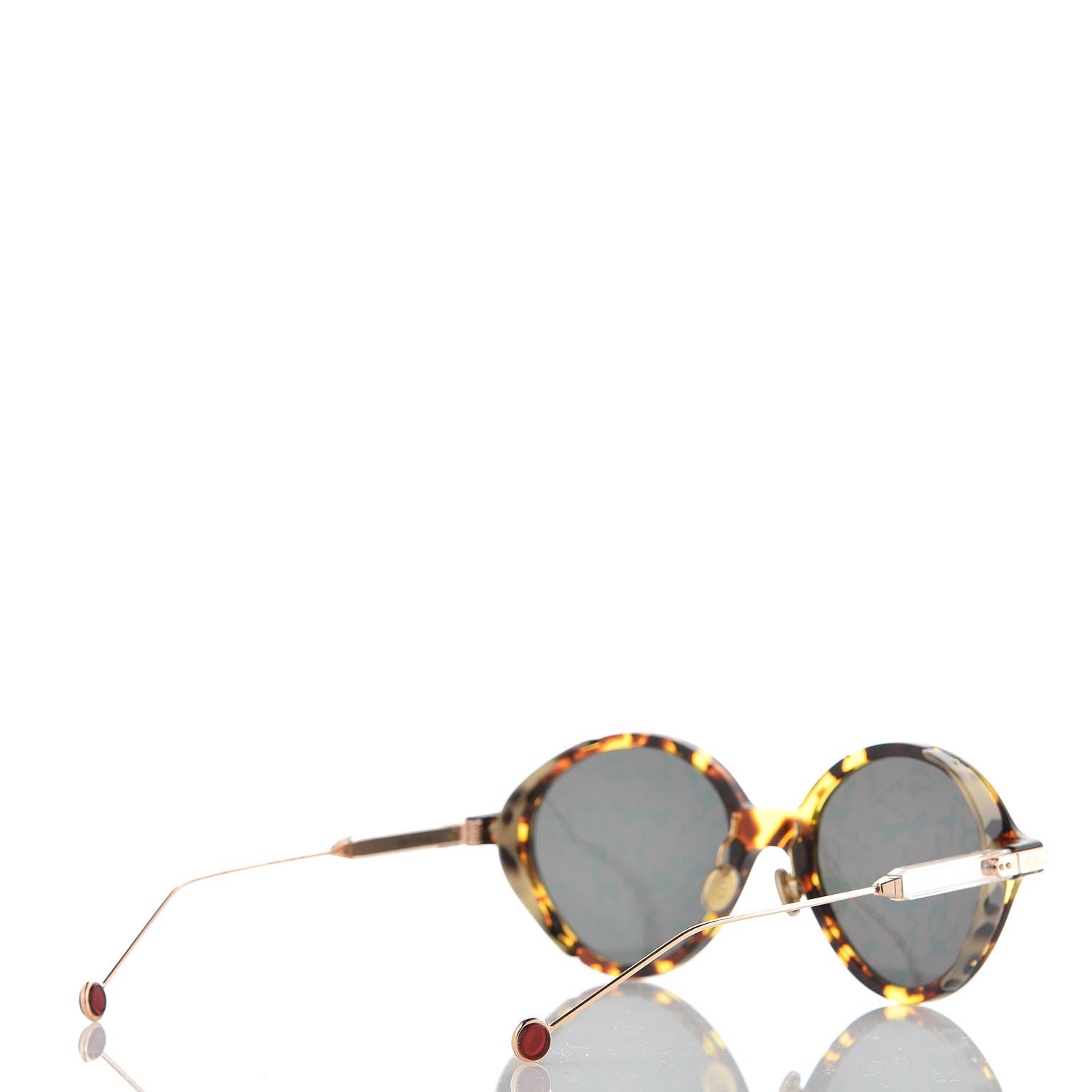 Christian Dior Acetate Leaf Print Umbrage Round Sunglasses Pink Foliage 4 of 7