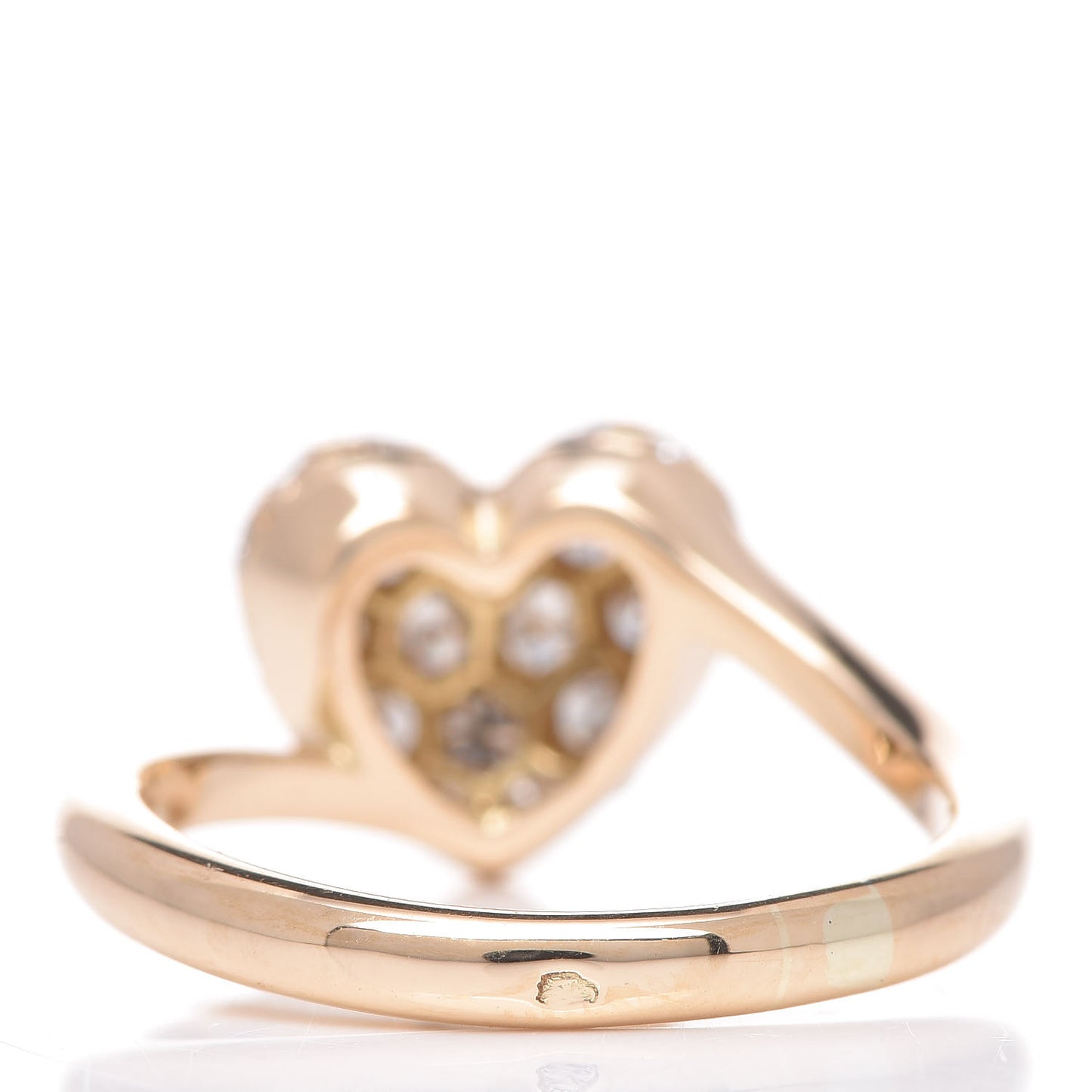 18K Yellow Gold Diamond Heart Ring 48 4.5