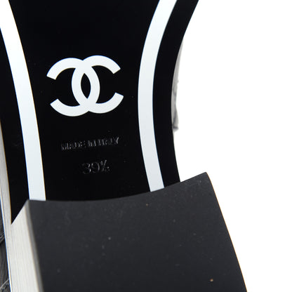 Chanel Calfskin Patent Quilted Cap Toe Short Boots 39.5 Black 9 of 11