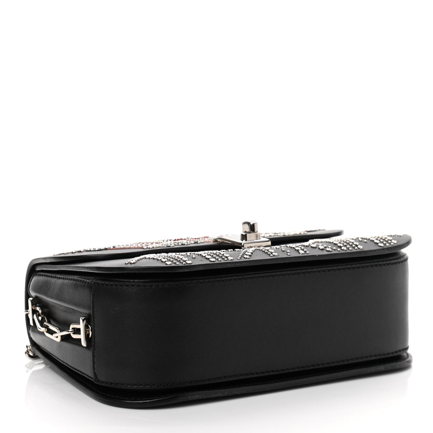 Vitello Loveblade Embellished Chain Flap Bag Black Multicolor