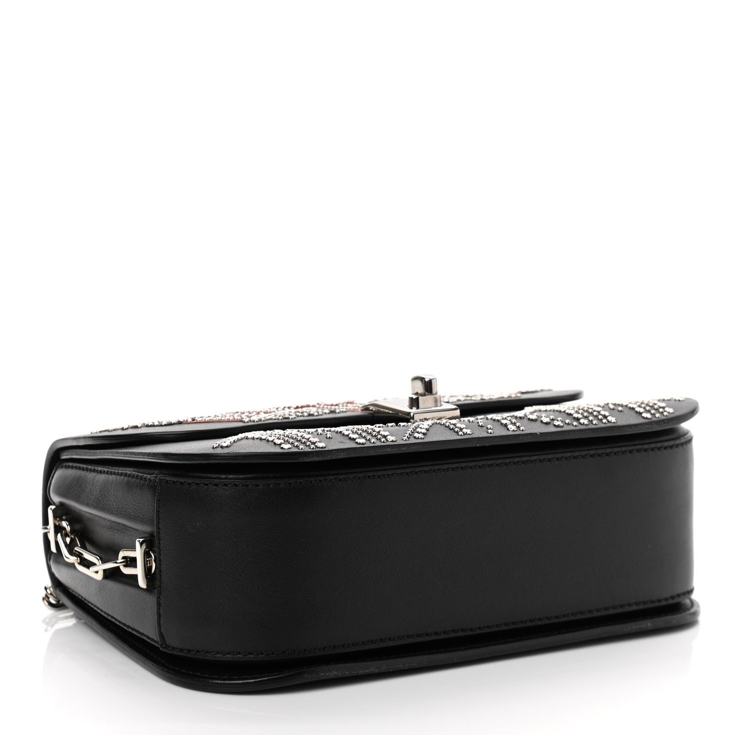 Valentino Garavani Vitello Loveblade Embellished Chain Flap Bag Black Multicolor 3 of 10