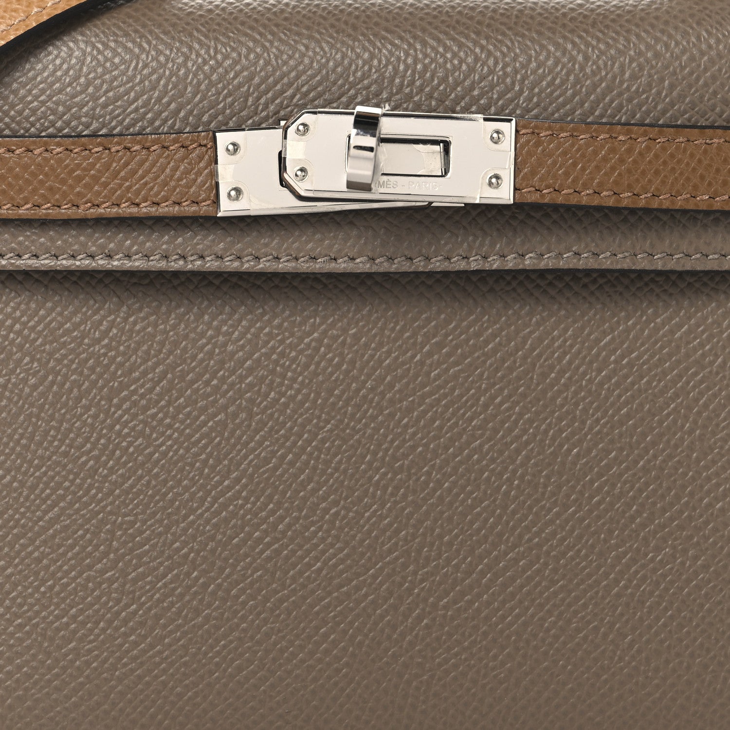 Hermes Epsom Tri-Color Mini Kelly Sellier 20 Etoupe Alezan Biscuit 9 of 14