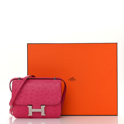 Hermes Ostrich Constance 18 Rose Pourpre 12 of 12