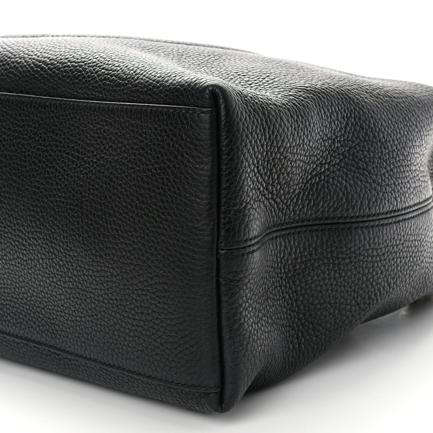 Pebbled Calfskin Medium Soho Chain Shoulder Bag Black