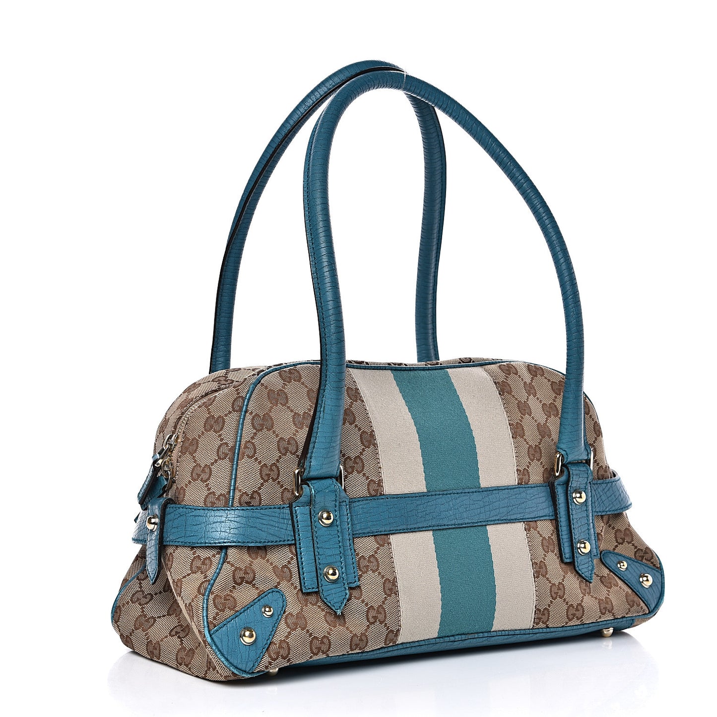 Monogram Horsebit Chain Satchel Blue