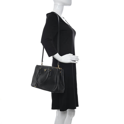 Prada Saffiano Small Galleria Double Zip Tote Black 2 of 17