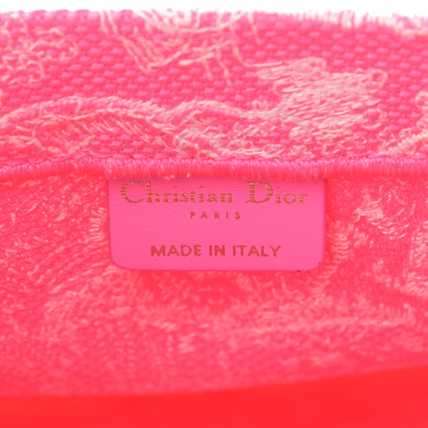 Canvas Embroidered Medium Dioriviera Toile De Jouy Book Tote Fluorescent Pink