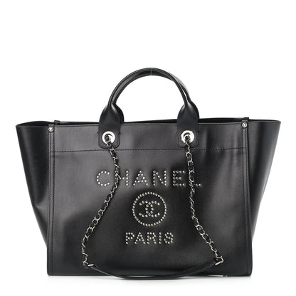 Chanel Caviar Medium Studded Deauville Tote Black 1 of 10