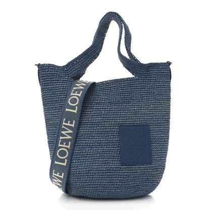 Loewe Raffia Mini Slit Tote Bag Blue 1 of 11