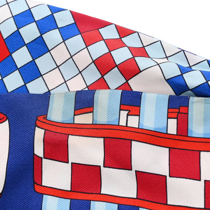 Hermes Silk Colliers de Chiens Remix Twilly Marine Rouge White 5 of 5
