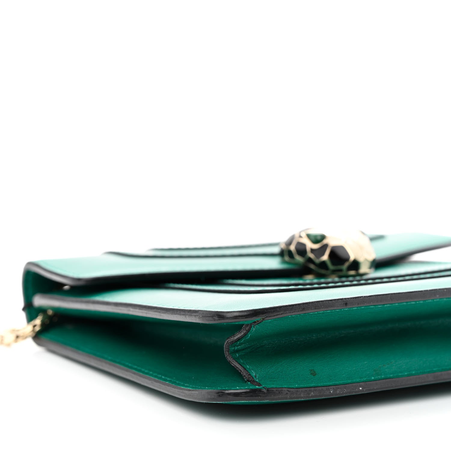 Bulgari Calfskin Small Serpenti Forever Snake Strap Crossbody Bag Emerald Green 9 of 11